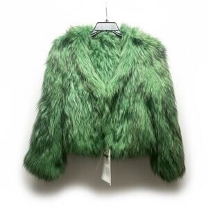 NWT Gouchijon Green Fox Fur Cropped Jacket – Real Fox Fur